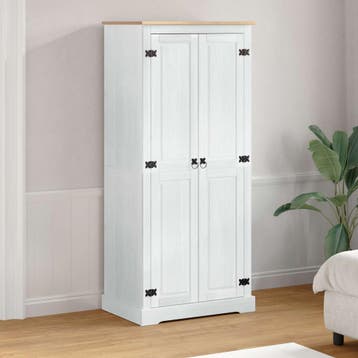 vidaXL Kasten Wit 76 x 50 x 170 cm Massief grenenhout, Huis en Inrichting, Verzenden, Nieuw