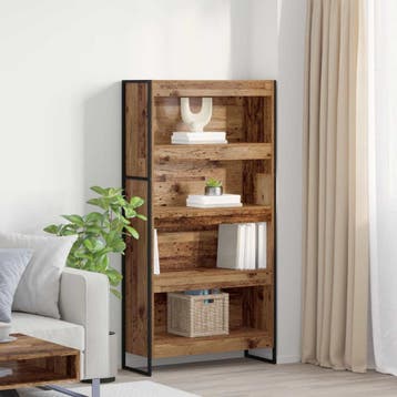 vidaXL Boekenkast 80 x 30 x 155 cm Bewerkt hout Oud Hout, Huis en Inrichting, Kasten | Boekenkasten, Verzenden, Nieuw