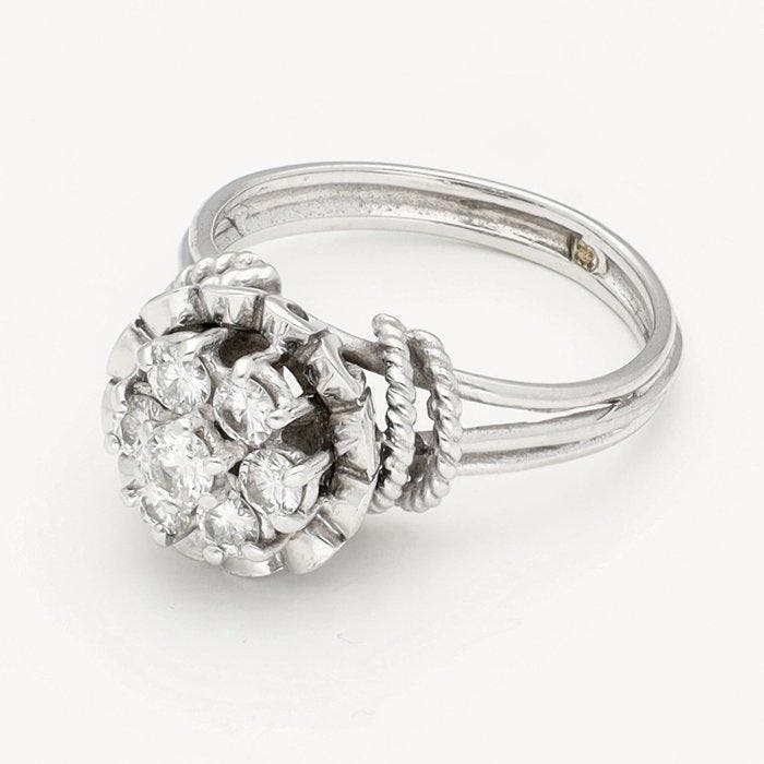 Bague - 18 carats Or blanc Diamant (Naturelle), Bijoux, Sacs & Beauté, Bagues