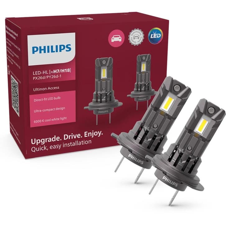 Philips H7/H18 LED Ultinon Access Lampen, Auto-onderdelen, Verlichting, Nieuw, Verzenden