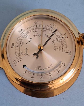 Weerstation - geslepen glas - Barometer met thermometer