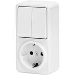 Wandcontactdoos Aigi Winy opbouw 2-voudig + stopcontact, Doe-het-zelf en Bouw, Elektriciteit en Kabels, Verzenden, Nieuw