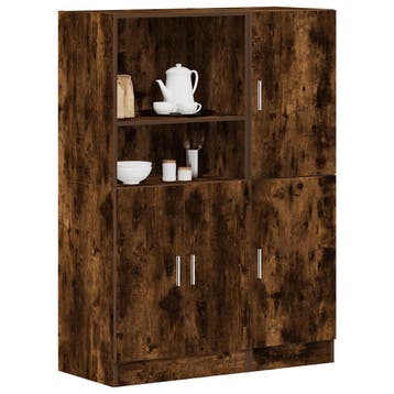 vidaXL 2-delige Keukenkastenset bewerkt hout gerookt, Verzenden