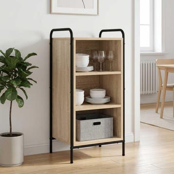 vidaXL Dressoir Sonoma Eiken 97 x 33 x 81 cm Bewerkt hout, Huis en Inrichting, Verzenden, Nieuw