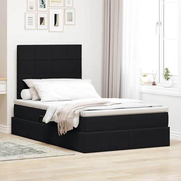 vidaXL Opslag bed met matras met matras Zwart 120 x 200 cm, Verzenden