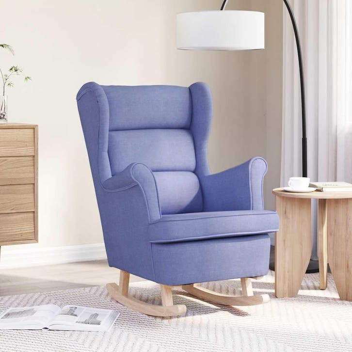vidaXL Schommelstoel 74x90x102 cm stof jeansblauw, Huis en Inrichting, Fauteuils, Nieuw, Verzenden