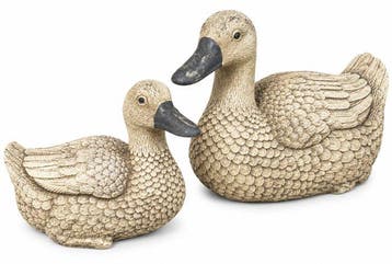 Figuur - Pair of stone ducks - Steengoed, Antiek en Kunst