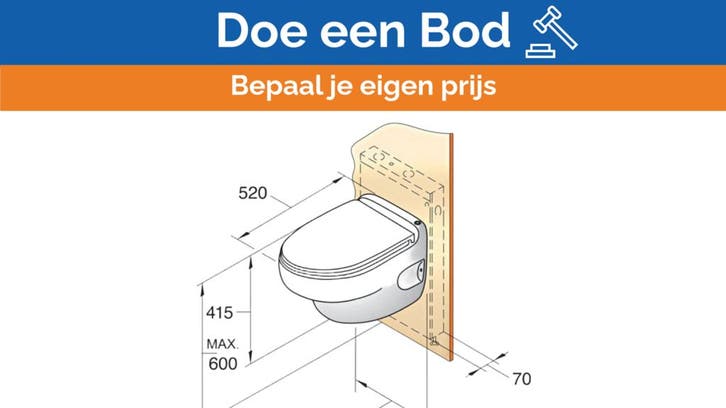 Bieden: Vetus HATO Hanging Electric Toilet 24V - HATO24C, Watersport en Boten, Bootonderdelen, Ophalen of Verzenden