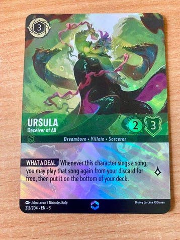 Ravensburger - 1 Card - Disney Lorcana - Ursula 212/204 - EN, Collections