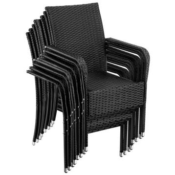 tectake Wicker tuinstoel Girona, stapelbaar, draagkracht 120, Tuin en Terras, Verzenden, Nieuw