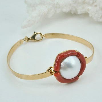 Corail - Argent, Plaqué or - Bracelet - CORALLO MEDITERRANEO