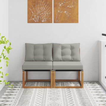 vidaXL 2 st Buiten Middelste sofa Massief acaciahout en, Verzenden, Nieuw