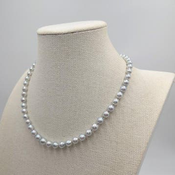 Zonder minimumprijs - Halsketting Zilver Parel - Akoya Pearl, Nieuw