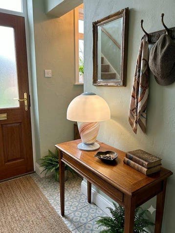 Lampe de table - Verre soufflé avec des murrines tirées sur