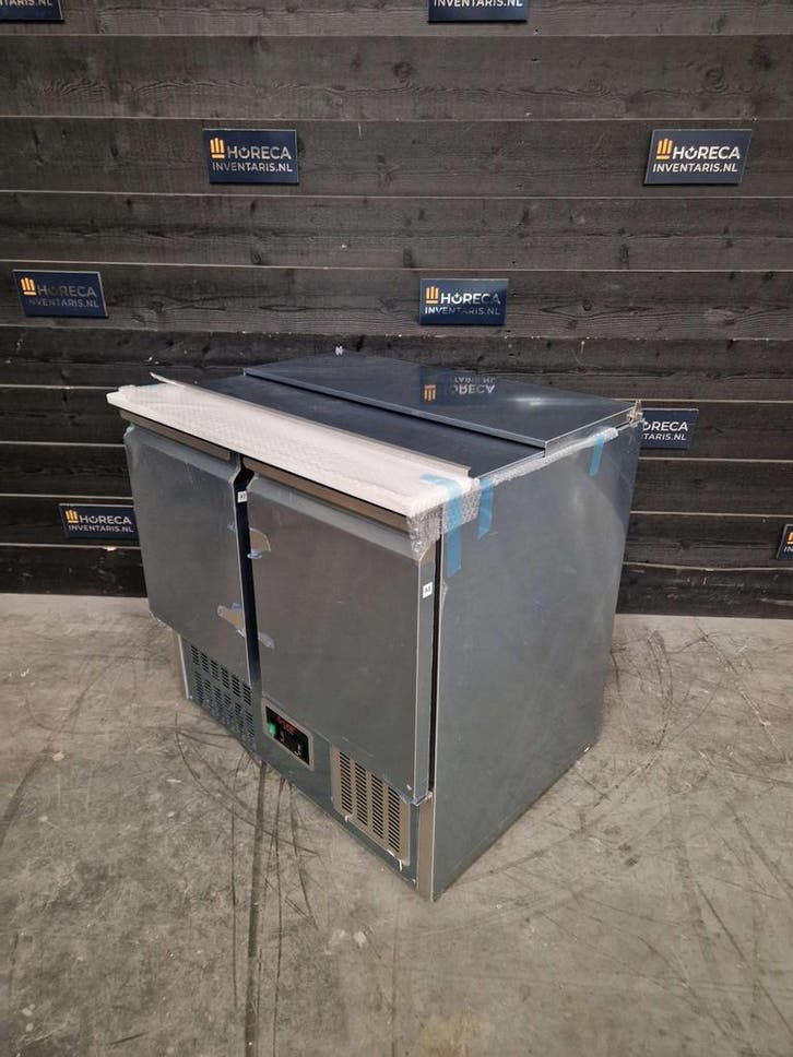 Koelwerkbank | Tefcold | saladette | 2-deurs | deksel | RVS, Articles professionnels, Horeca | Équipement de cuisine