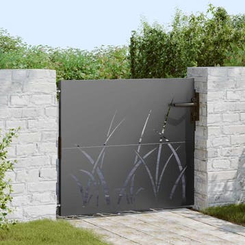 vidaXL Tuinpoort met slot Zwart 85 x 100 cm Poedercoated, Tuin en Terras, Tuinpoorten, Verzenden, Nieuw