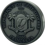 Ivoorkust. 5000 Francs 2022 Big Five – King Cobra, 5 Oz,