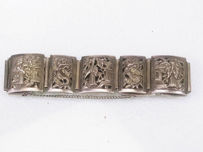 Argent - Bracelet - Chine Argent 925, Antiquités & Art, Art | Art non-occidental