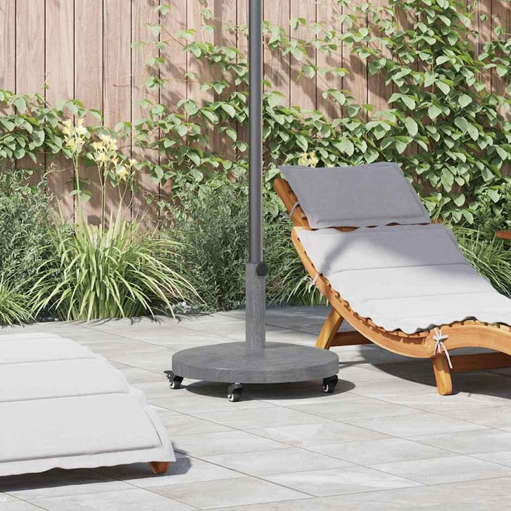 vidaXL Parasolvoet Donkergrijze Houtlook 48 x 48 x 32 cm, Jardin & Terrasse, Parasols, Envoi