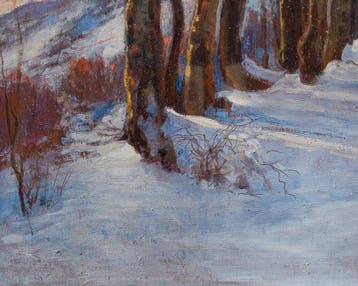 Licinio Barzanti (1857-1944) - Paesaggio innevato, Antiek en Kunst