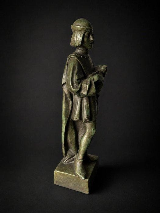 Beeld, Luitspeler - 41 cm - Composiet - 1923, Antiek en Kunst, Curiosa en Brocante