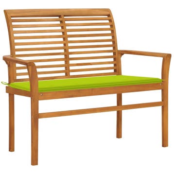 vidaXL Tuinbank met heldergroen kussen 112 cm massief, Tuin en Terras, Verzenden, Nieuw