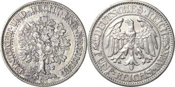 5 Reichsmark 1932 (MuntenenBankbiljetten-Duitslandvanaf1871), Verzenden
