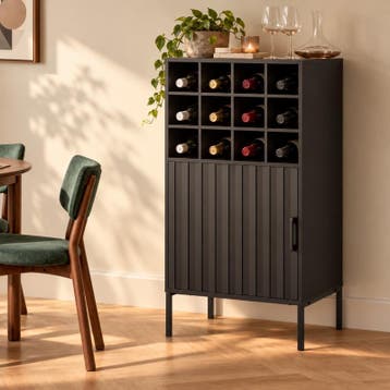 Meuble avec range-bouteilles - noir - 44 x 35 x 89,5 cm | 12, Verzenden