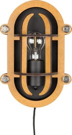 2dekans | Zuiver wandlamp Ovale vorm van zwarte aluminium -, Ophalen of Verzenden, Nieuw