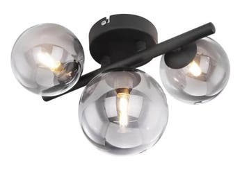 2dekans | Globo Plafondlamp Riha - Zwart met Smoke Glas -, Ophalen of Verzenden, Nieuw