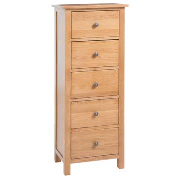 vidaXL Ladekast hoog 45x32x110 cm massief eikenhout, Verzenden, Nieuw