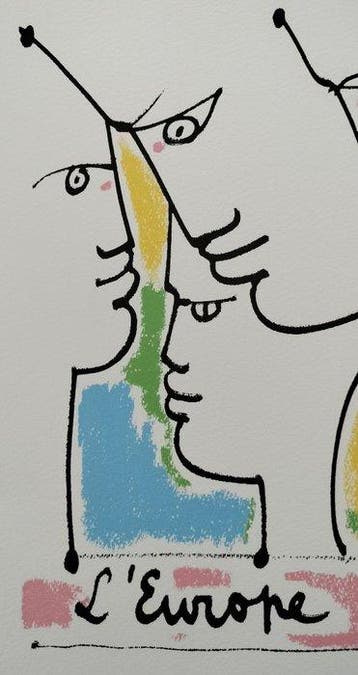 Jean Cocteau (1889-1963) (after) - LEurope notre Patrie, Antiek en Kunst