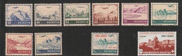 Zwitserland 1941/1949 - Luchtpost: alle uitgiften uit deze, Postzegels en Munten, Postzegels | Europa | België, Gestempeld