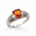 Sans prix de réserve - Bague Argent - Orange Sapphire,