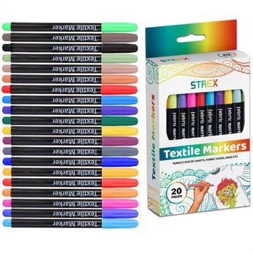 Strex Textielstiften - 20 stuks - Kleding stiften, Diversen, Schrijfwaren, Verzenden, Nieuw