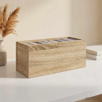 vidaXL CD Opslagrek 4 st Sonoma Eiken 40 x 17 x 17 cm, Verzenden, Nieuw