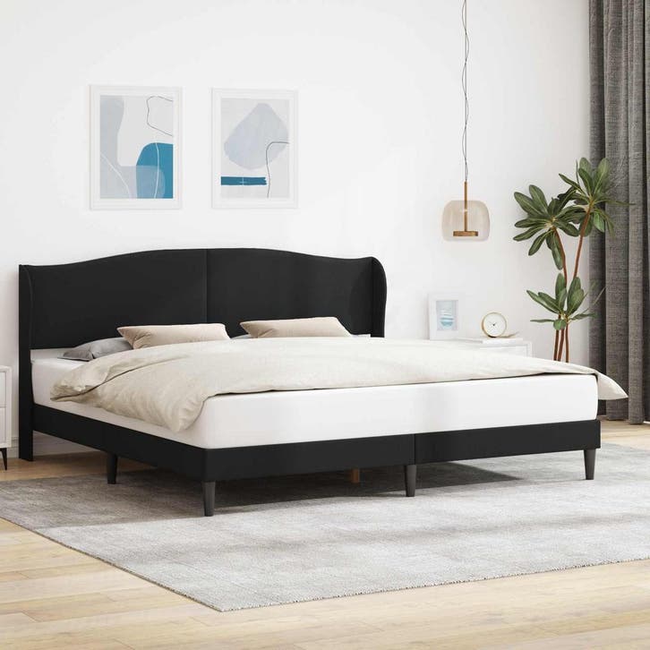 vidaXL Bedframe met hoofdeinde Zwart 180 x 200 cm Kunstleer, Huis en Inrichting, Slaapkamer | Bedden, Nieuw, Verzenden