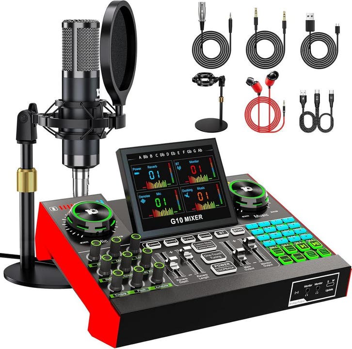 G10 Mixer & Microfoonset | 37% Korting | Snel retour deal..., Muziek en Instrumenten, Microfoons, Draadloos, Nieuw, Studiomicrofoon