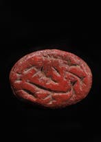 Asiático occidental Red Hardstone Sceau-tampon scaraboïde