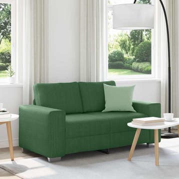 vidaXL Loveseat Sofa Donkergroen 160x77x82 cm Corduroy Stof, Verzenden