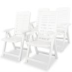 vidaXL Tuinstoelen 4 st verstelbaar kunststof wit, Tuin en Terras, Tuinstoelen, Verzenden, Nieuw