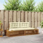 vidaXL Buiten bank set Natuurlijk en Crème 203,5 x 83 x 73, Verzenden, Nieuw