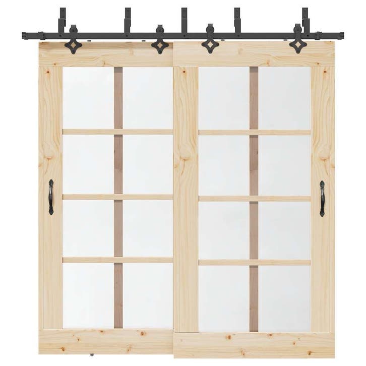 vidaXL Doos met onderdelen voor schuifdeur 213,5 cm staal, Doe-het-zelf en Bouw, Hang- en Sluitwerk, Nieuw, Verzenden