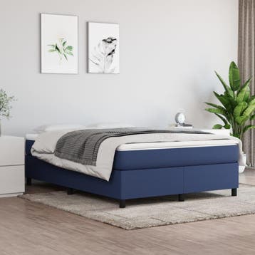 vidaXL Boxspring bed stof blauw 140x200 cm, Verzenden, Nieuw