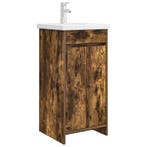 vidaXL Badkamer Vanity met Wastafel Gerookt eiken 42 x 40 x, Maison & Meubles, Tables | Coiffeuses, Verzenden
