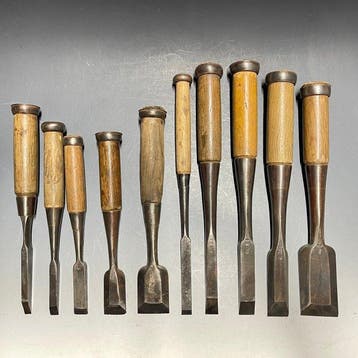 Tataki Oire Nomi | Bench Chisels Carving w/Roll Case - Outil