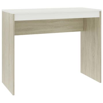 Bureau 90cm wit/eiken | 34% korting | Retour deal, Huis en Inrichting, Verzenden, Zo goed als nieuw
