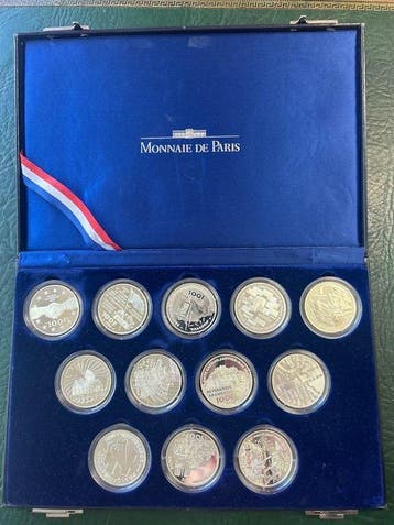Frankrijk. Coffret de 12 monnaies en argent La Liberté