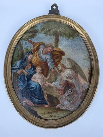 Scuola napoletana (XVII) - Riposo durante la Fuga in Egitto, Antiek en Kunst