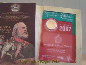 San Marino 2 Euro Sonder GedenkMunt 2007 Garibaldi im Ori..., Verzenden, België